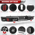 Front:Rear Bumper W:Lights+ Sensor Holes For 2015-2019 GMC Sierra 2500HD:3500 HD b2