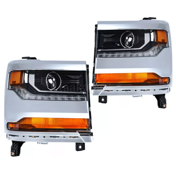 HID:Xenon Headlights Headlamps For 2016-2018 Chevy Silverado 1500 w: DRL Chrome HID:Xenon Headlights Headlamps For 2016-2018 Chevy Silverado 1500 w: DRL Chrome