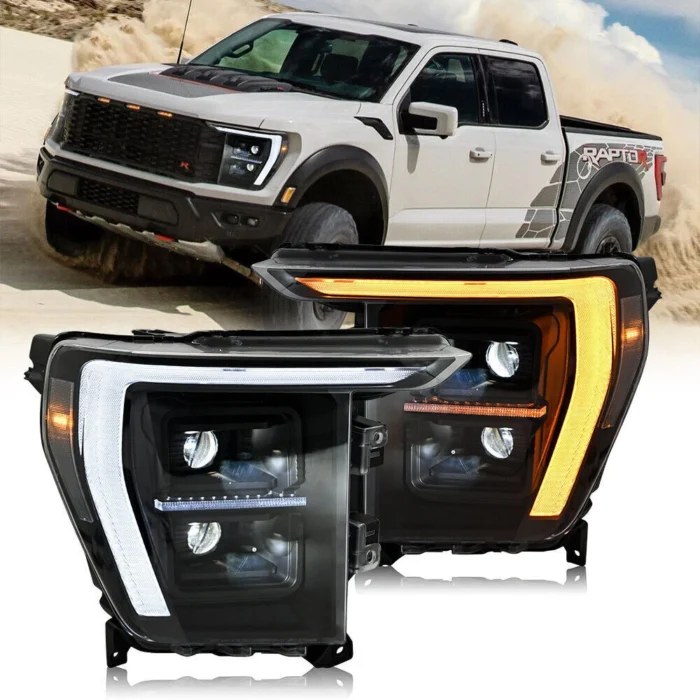 Headlights Fit For Ford F-150 2022 2023 2024 Pair Head Lamps Assembly LH&RH 2