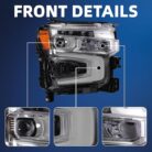 LED Headlight Compatible with Chevy Chevrolet Silverado 1500 2022 2023 2024 3