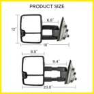 L+R Power Heated Tow Mirrors for 2014- 2018 Silverado Sierra 1500 w: LED Signal 2