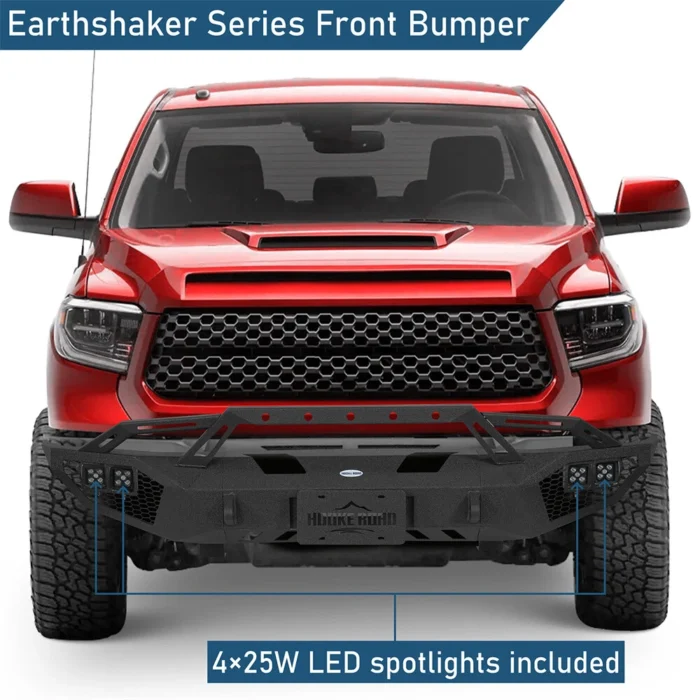 Offroad Front Bumper w: Winch Plate & Lights For 2014-2021 Toyota Tundra Trucks 2 Offroad Front Bumper w: Winch Plate & Lights For 2014-2021 Toyota Tundra Trucks 2