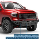 Offroad Front Bumper w: Winch Plate & Lights For 2014-2021 Toyota Tundra Trucks 3