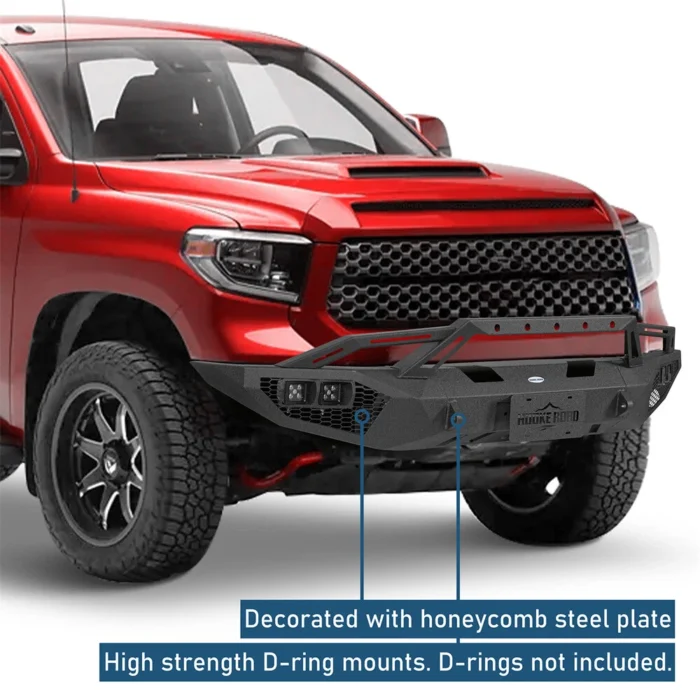 Offroad Front Bumper w: Winch Plate & Lights For 2014-2021 Toyota Tundra Trucks 3 Offroad Front Bumper w: Winch Plate & Lights For 2014-2021 Toyota Tundra Trucks 3
