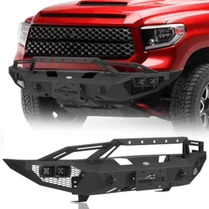 Offroad Front Bumper w/ Winch Plate & Lights For 2014-2021 Toyota Tundra Trucks