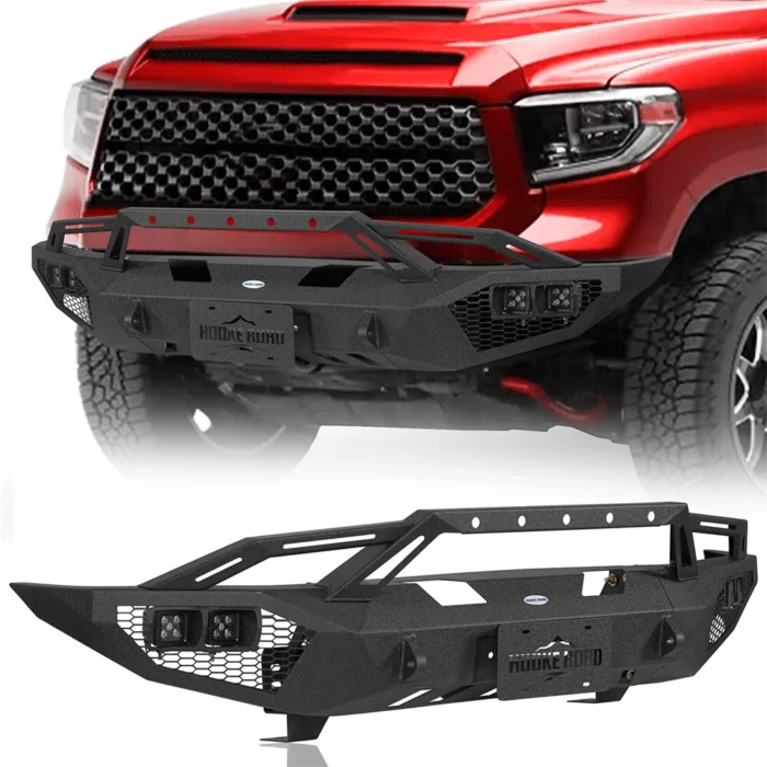 Offroad Front Bumper w: Winch Plate & Lights For 2014-2021 Toyota Tundra Trucks Offroad Front Bumper w: Winch Plate & Lights For 2014-2021 Toyota Tundra Trucks