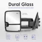 Painted White Power Heated Tow Mirrors For 2014-18 Silverado 1500 2500HD 3500HD 2