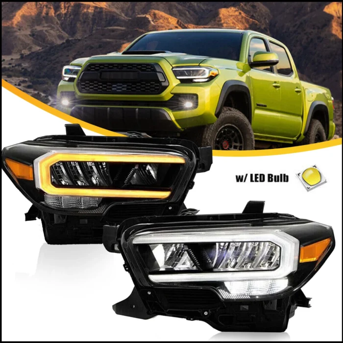 Pair Headlights Assembly Full LED Lamp Fit 2020-2023 Toyota Tacoma Limited:TRD Pair Headlights Assembly Full LED Lamp Fit 2020-2023 Toyota Tacoma Limited:TRD