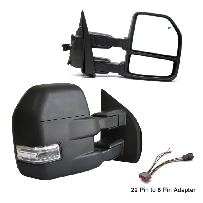 Pair Towing Mirrors For 2015-2020 Ford F-150 Pickup Power Heated Signal Sensor Pair Towing Mirrors For 2015-2020 Ford F-150 Pickup Power Heated Signal Sensor