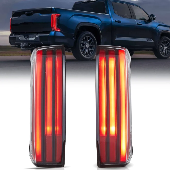 VLAND Red Lens LED Tail Lights For 2022-2024 Toyota Tundra W: Start-up Animation
