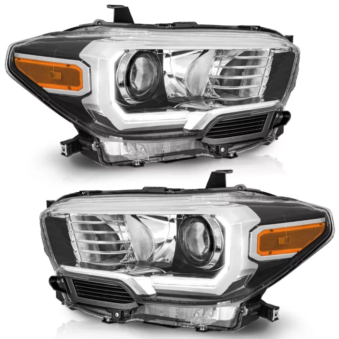 WEELMOTO For 2016-2022 Toyota Tacoma w: LED DRL Chrome Headlights Left+Right