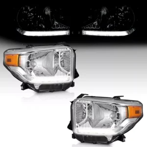 Headlights For 2014-2021 Toyota Tundra LED DRL Headlamp Pair Left+Right