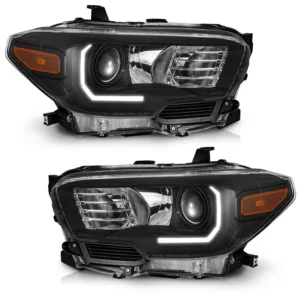 WEELMOTO Pair Headlights For 2016-2022 Toyota Tacoma W/ LED DRL Headlamps